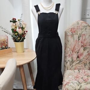 Women's Black Denim Overalls